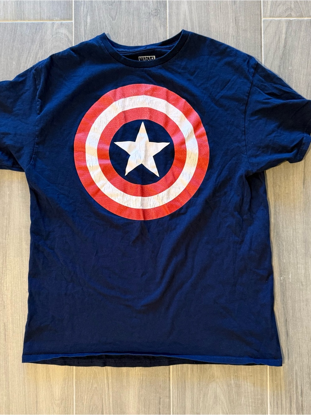 Marvel Navy Blue Tee with Captain America Shield
